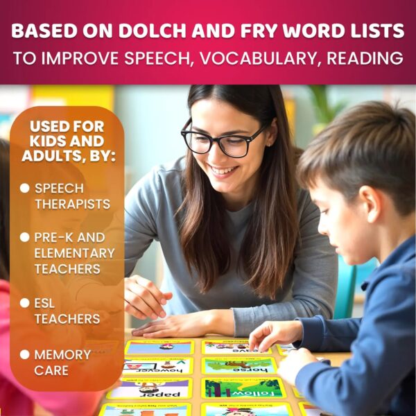 Sight Words Flash Cards with Images & Sentences for Kids - Image 4